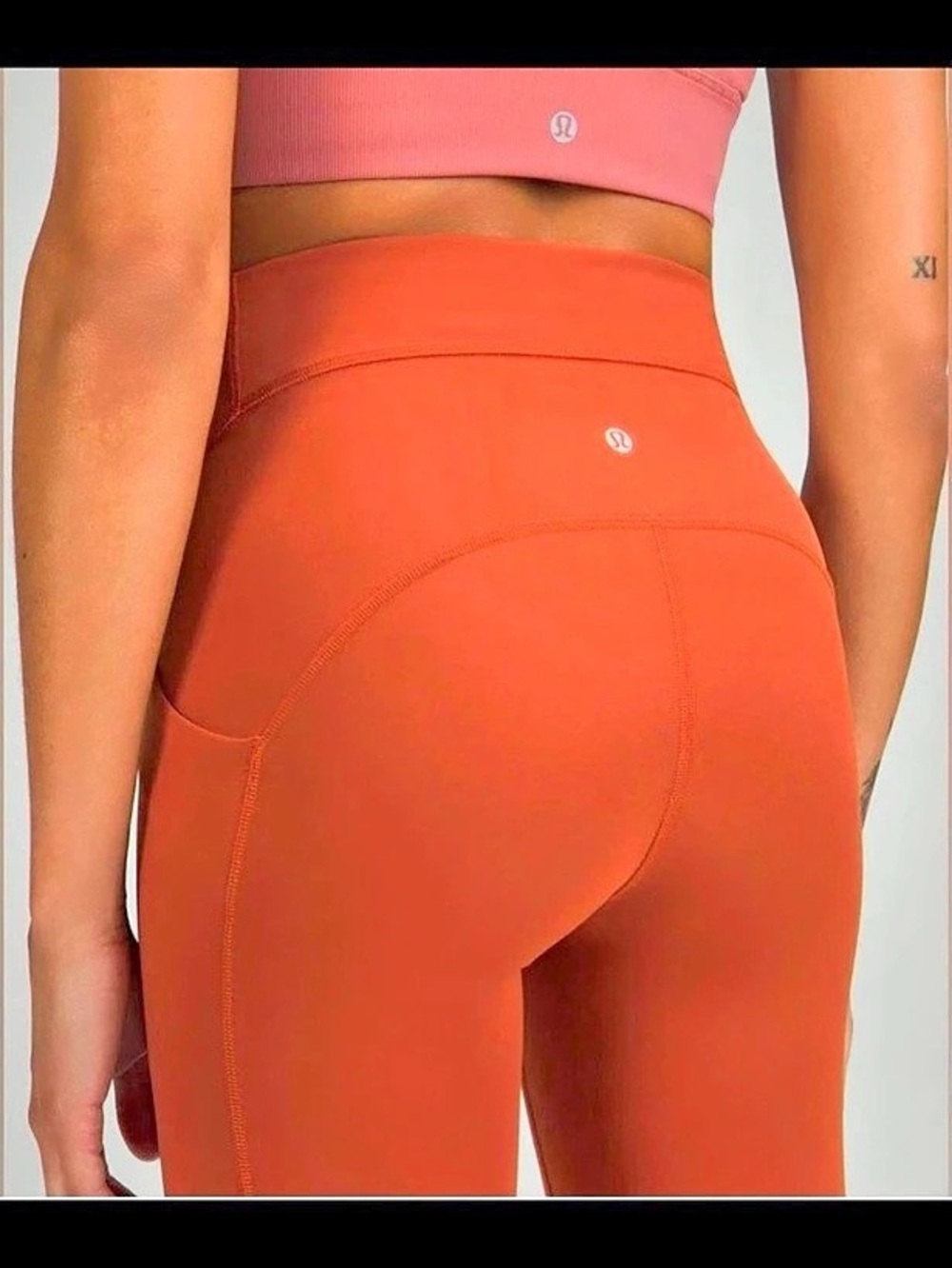 lululemon Power Thru High-Rise Tight 25" High-Rise Leggings in Orange Size 4